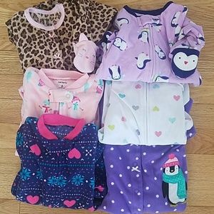 Fleece sleepers / pajama lot  6 mos